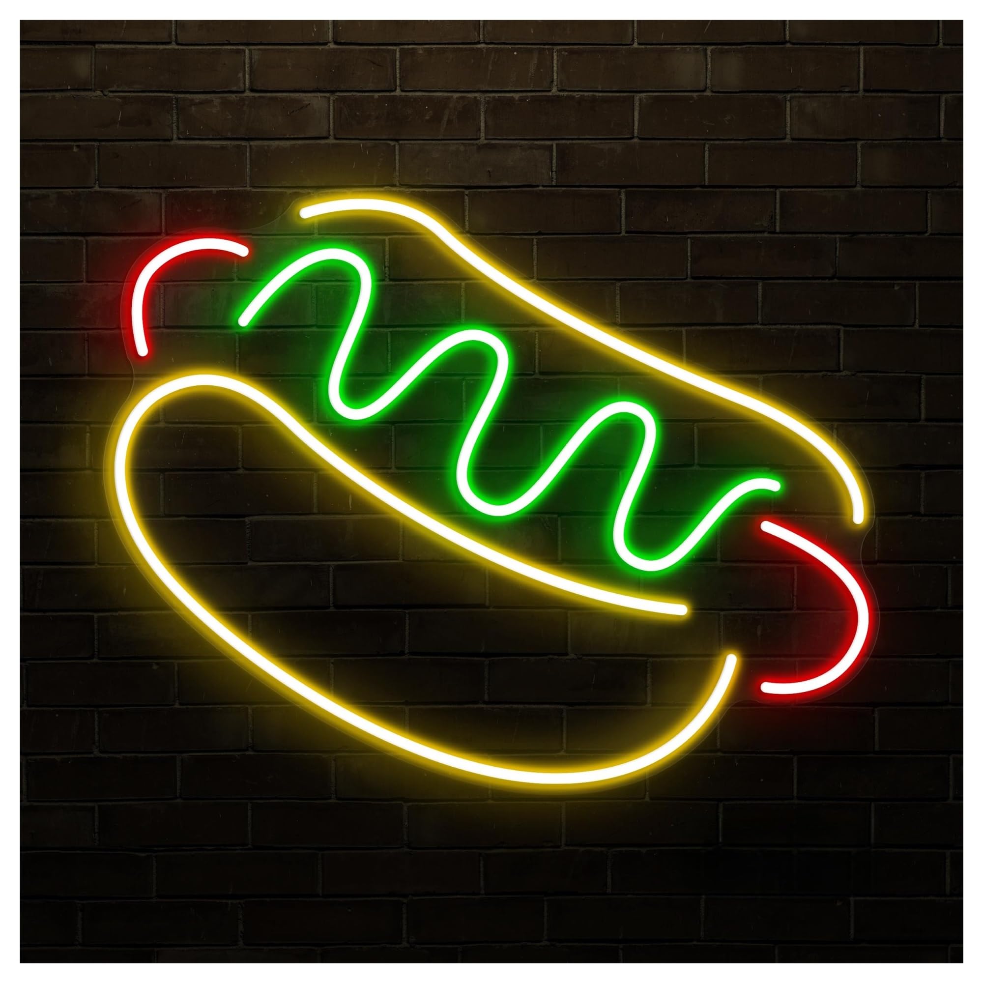 RONGCH Hanging Art Signs Hot Dog Neon Sign, Suitable for Fast Food Shop Decor with Brightness Adjustable 46cm