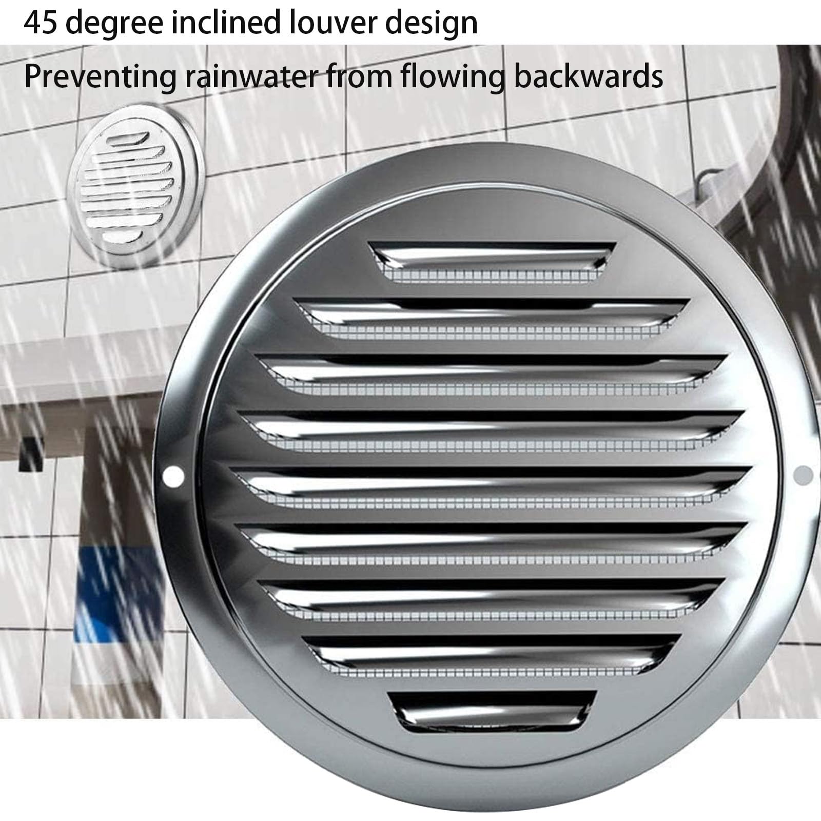 Lüftungsgitter Rund Abdeckung Edelstahl, Belüftung Insektenschutzgitter, Lüftungsgitter Edelstahl, Edelstahl Ablufthaube Lüftungsgitter, für Küche, Schlafzimmer, Bad, Büro ( Color : Silver , Size : 17