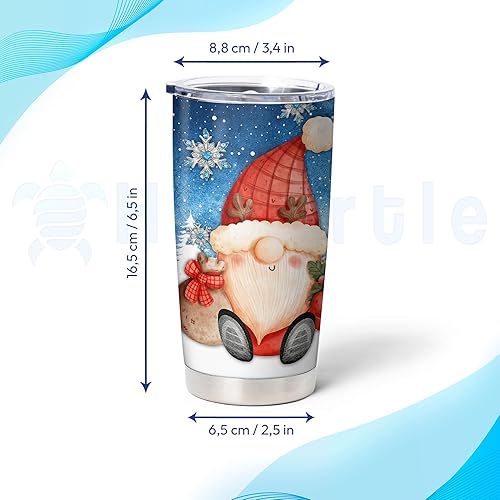 Miniatura 5 de Hyturtle Vaso de Navidad personalizado de gnomo con tapa, 20 onzas, 30 onzas, acero inoxidable, doble pared, aislado al vacío, taza de café, taza de
