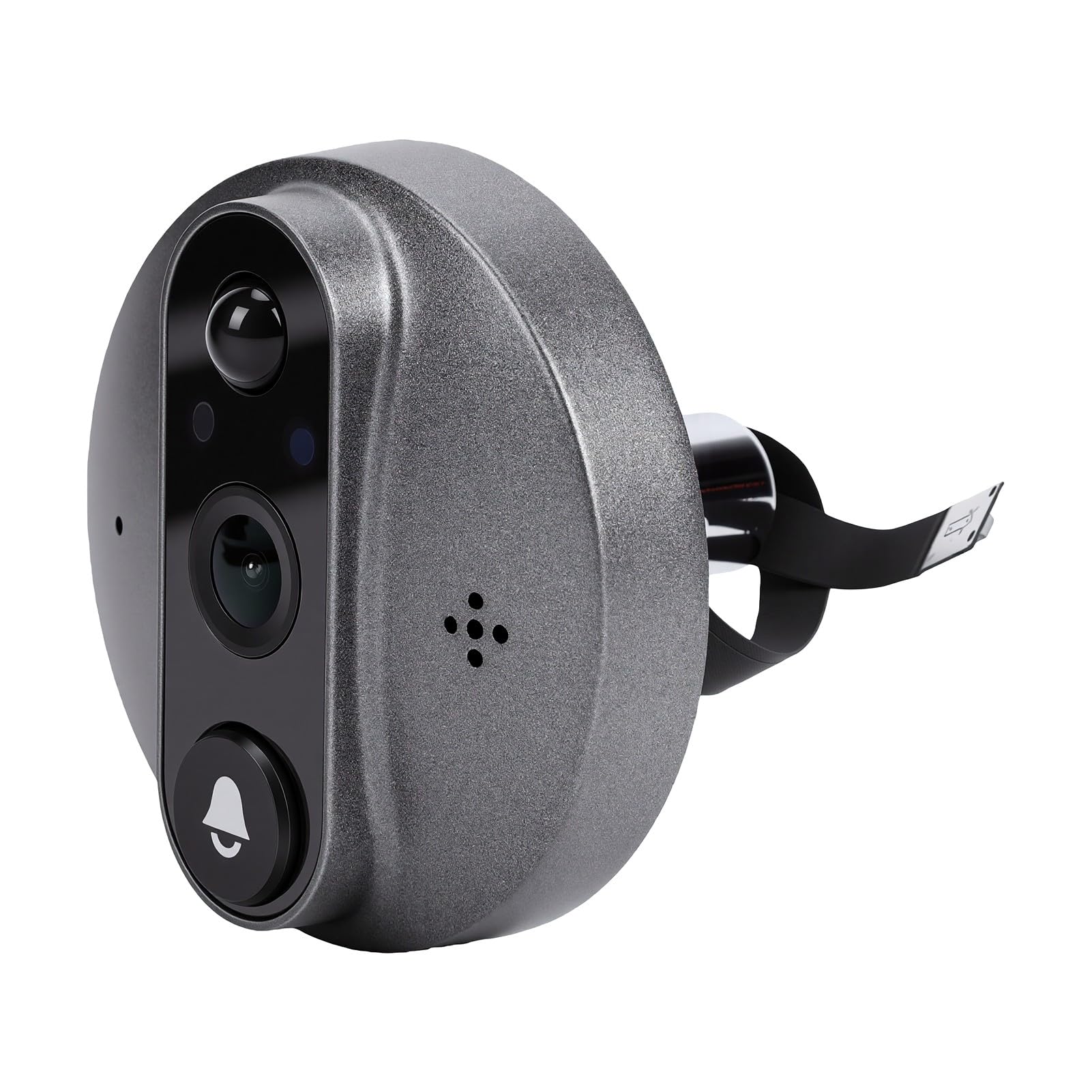 Eujgoov Videocitofono Smart WiFi 3MP, Schermo LCD 5 Pollici, 160° Grandangolo, Visione Notturna a Infrarossi, Rilevamento PIR, Batteria Ricaricabile 10000mAh, per Esterno