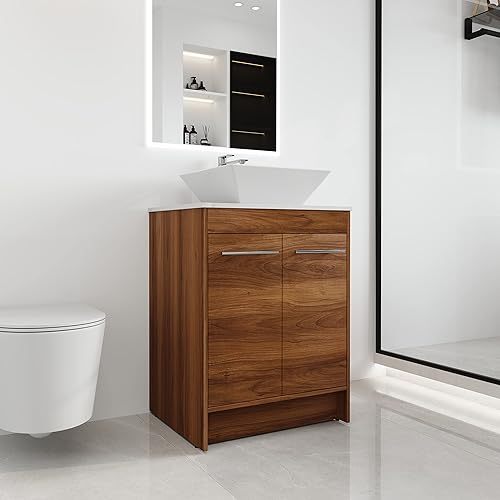 Miniatura 10 de Malwee Vanidad de baño independiente de 36 pulgadas con fregadero, tocador de baño de pie de 36 pulgadas, tocador moderno con 3 puertas y lavabo de