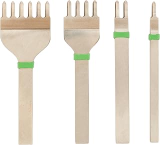 Weaver Leather Supply Diamond Leather Stitching Chisel Set, Precise 6mm Hole Punch, Color-Coded Hole Punch Set for Hand Sewing and Saddle Stitching