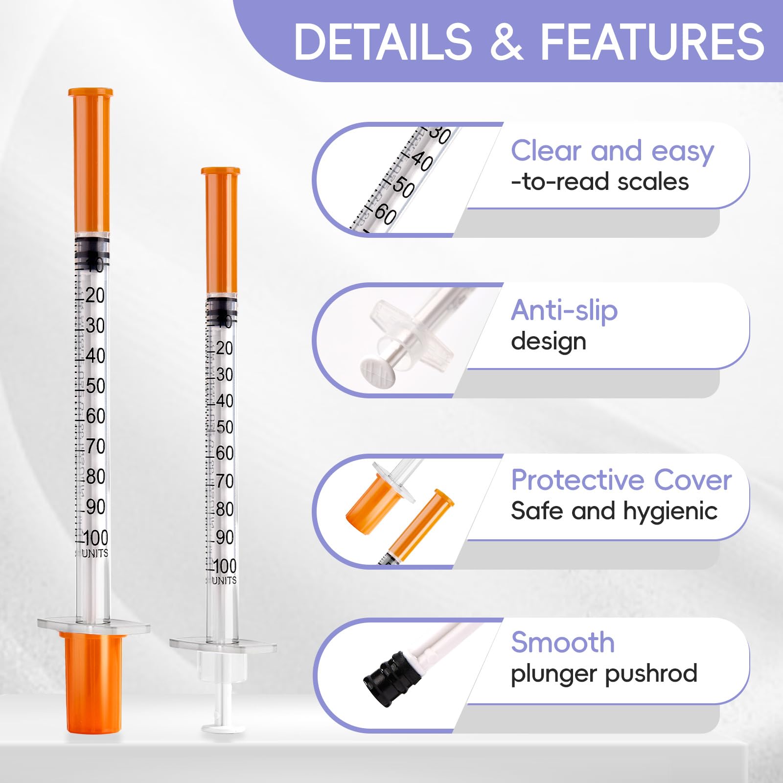 100 Stück 1ml Plastiktube 31G 8mm einzeln versiegelt Einzeln verpackt, für Labormessung, Flüssigkeitstrennung, Tierartikel