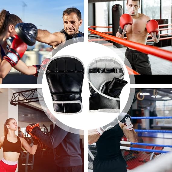 Boxing Fight Gloves Adjustable Open Palm | Open Palm Gloves for Kickboxing for Men Women Boxing Training, Krav Martial Arts, Karate Sparring, Light Workouts, Punching