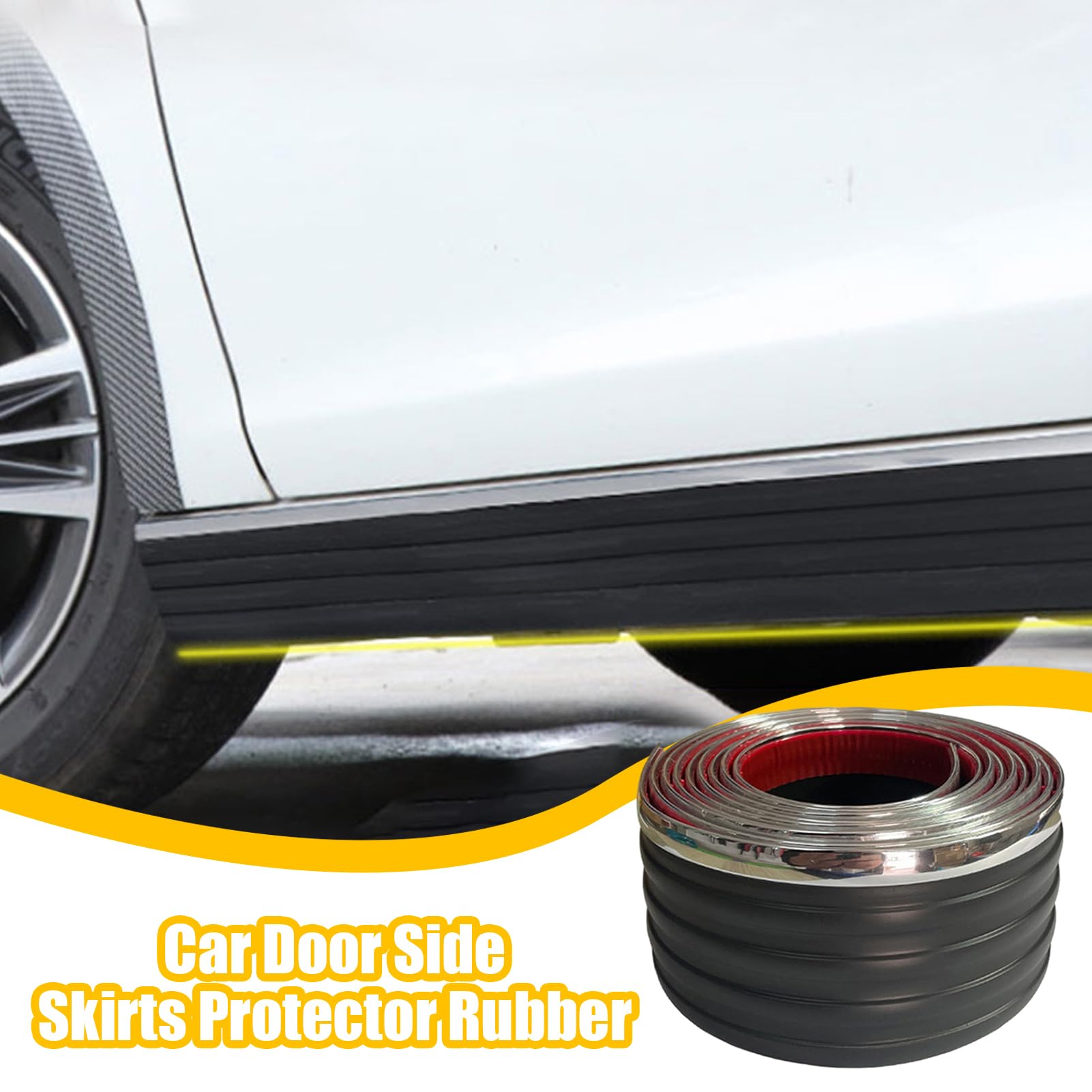 Jupes Latérales De Voiture Protège Porte Auto Flanc Bas De Caisse Caoutchouc PVC Autocollant Antichoc Haute Adhérence Protection Peinture Compatible Multi Modèles Voiture Ville Piste