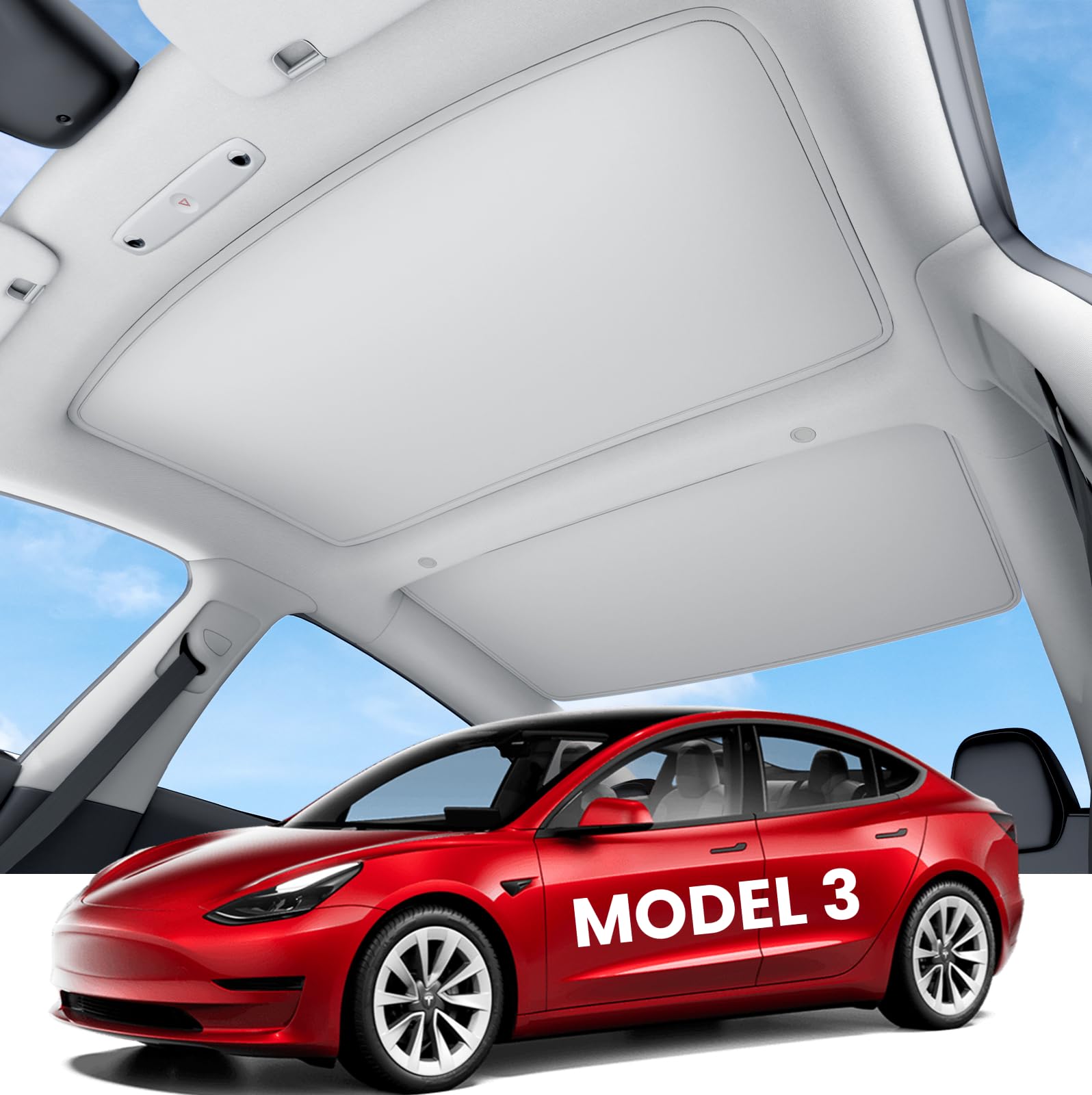 Tesla Model 3 ルーフサンシェード 2017-2023 Amazon.co.jp: KUNIO テスラ専用 2017年-2023年9月 モデル3