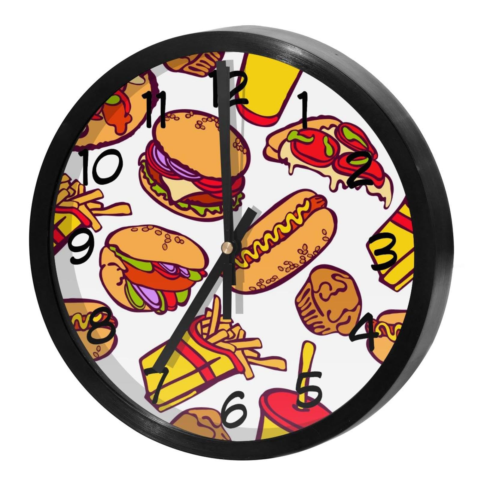 Horloge murale silencieuse sans tic-tac grande horloge ronde à quartz pour cuisine et école