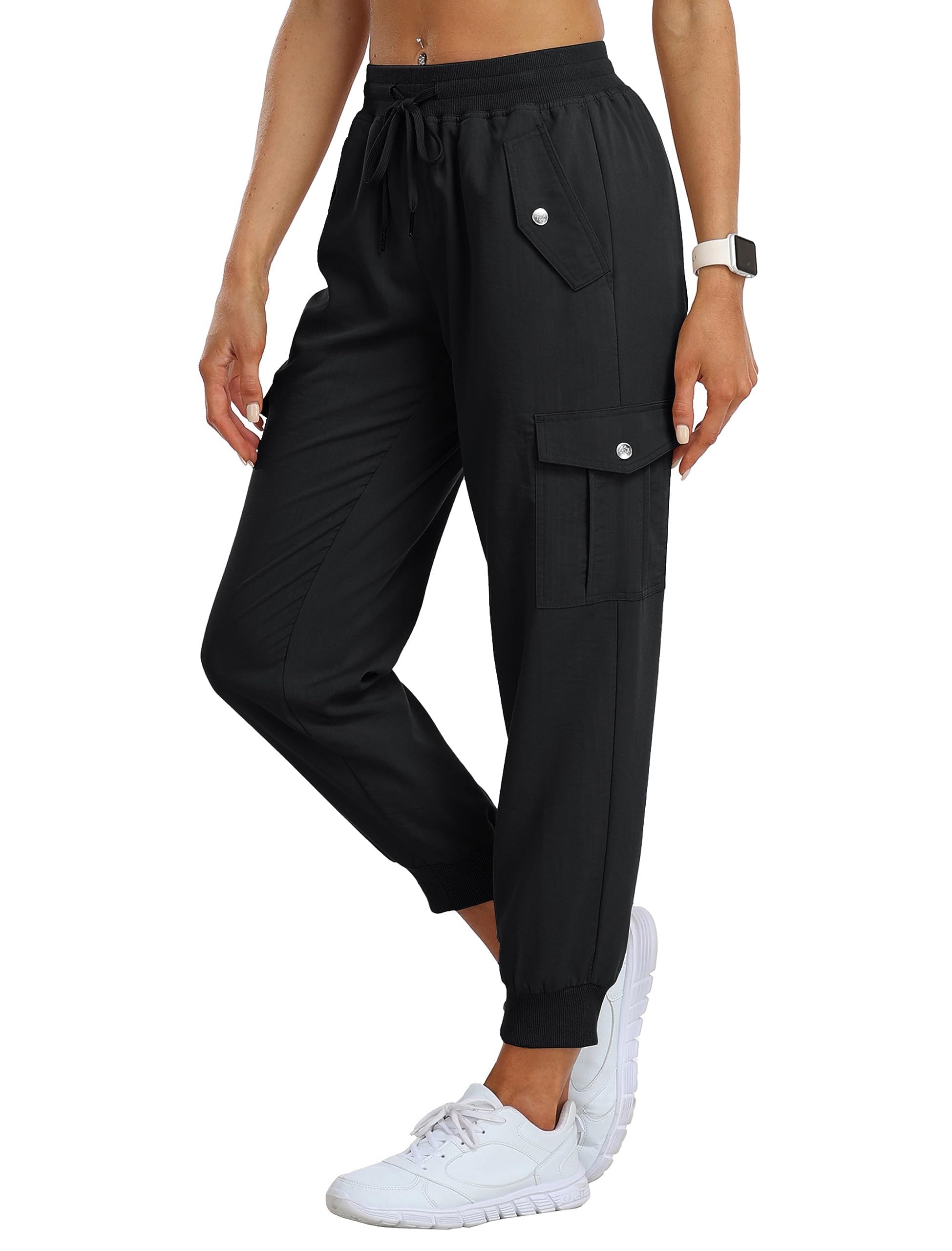 JINSHI Pantalones Cargo Mujer Jogger Pantalón Ligero Transpirable Pantalones de Senderismo Deportes Acampada Trekking con Multibolsillos