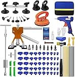 97pcs Dent Puller Kit, Car Dent Puller for Dent Removal, Paintless Dent Removal Kit with Golden Lifter, Bridge Puller, Slide Hammer T-Bar, Dent Remover Tool for Car Refrigerator Door Ding Repair