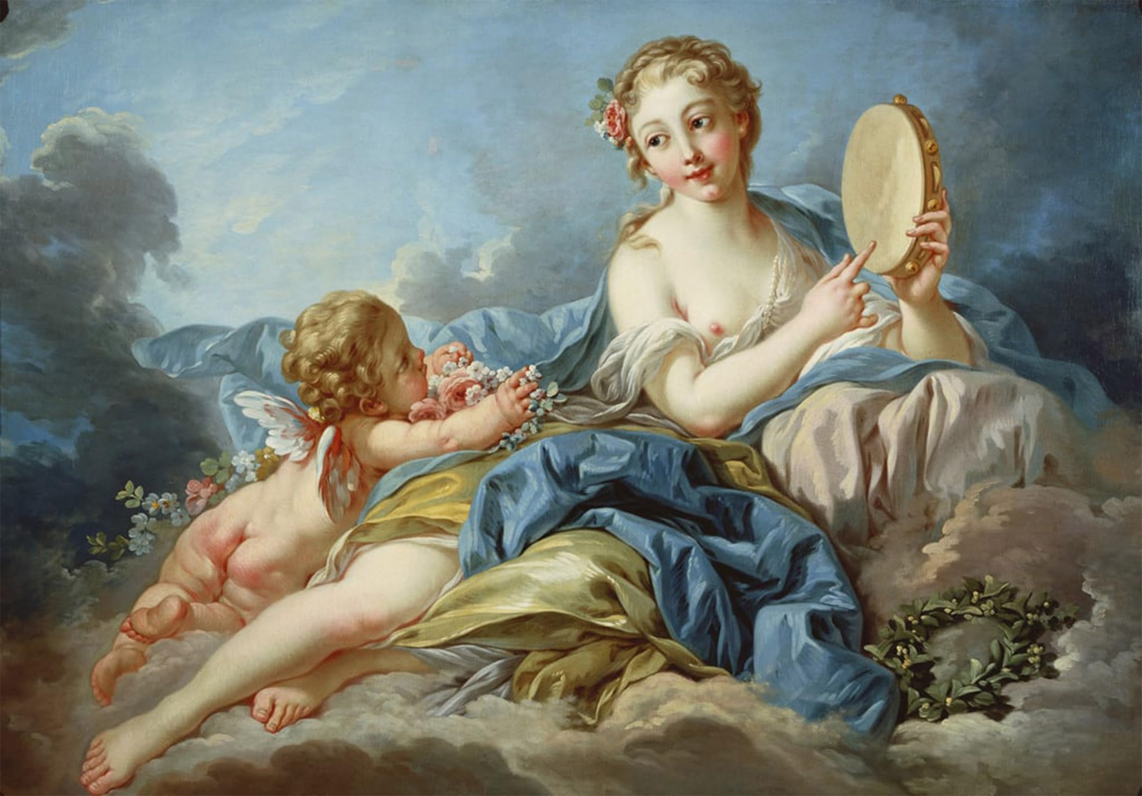 ARTXLXXBN Famous Prints Artwork Pictures Poster Painting Art The Muse Terpsichore by François Boucher Artwork Landscape Pictures for Home Decor 60x90cm