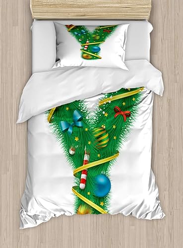 Miniatura 24 de Ambesonne Synthwave Duvet Cover Set, Retro Futurism Inspired Illustration Artwork with Sun and Palms, Decorative 3 Piece Bedding Set with 2 Pillow