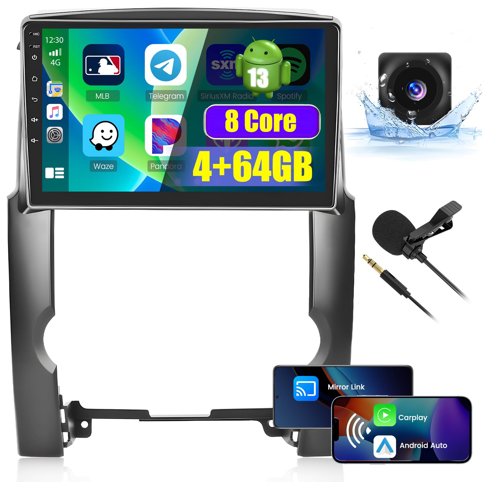 ZZPHKK Android 13 Auto Radio | 9 Zoll QLED Für Kia Sorento 2009-2012 | Wireless CarPlay & Android Auto