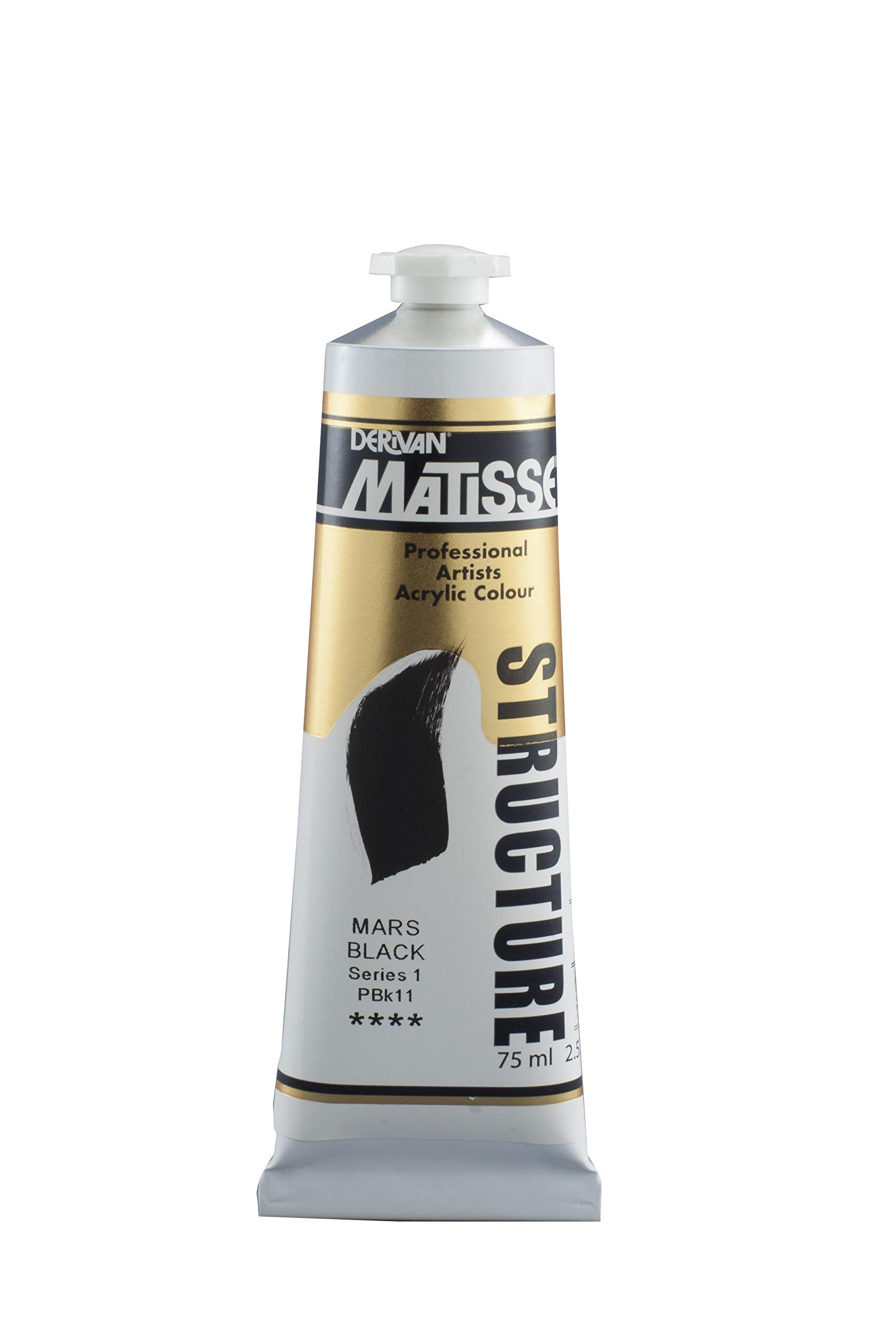 Matisse Structure Heavy Body Acrylic Paint High Viscosity Acrylics - 75 ml Tube - Mars Black