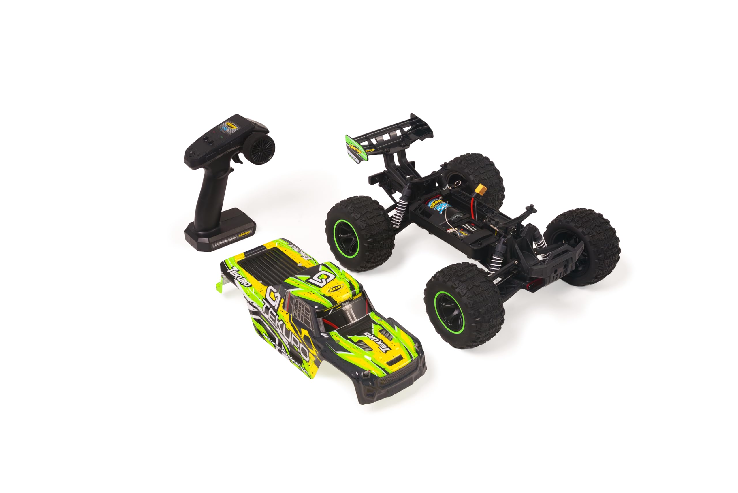 Carson 1:10 XS Tekuro 100% RTR grau/grün - Ferngesteuertes Auto, RC Buggy, inkl. Batterien und Fernsteuerung, Offroad Buggy, 40 km/h, RC Outdoor, 4WD