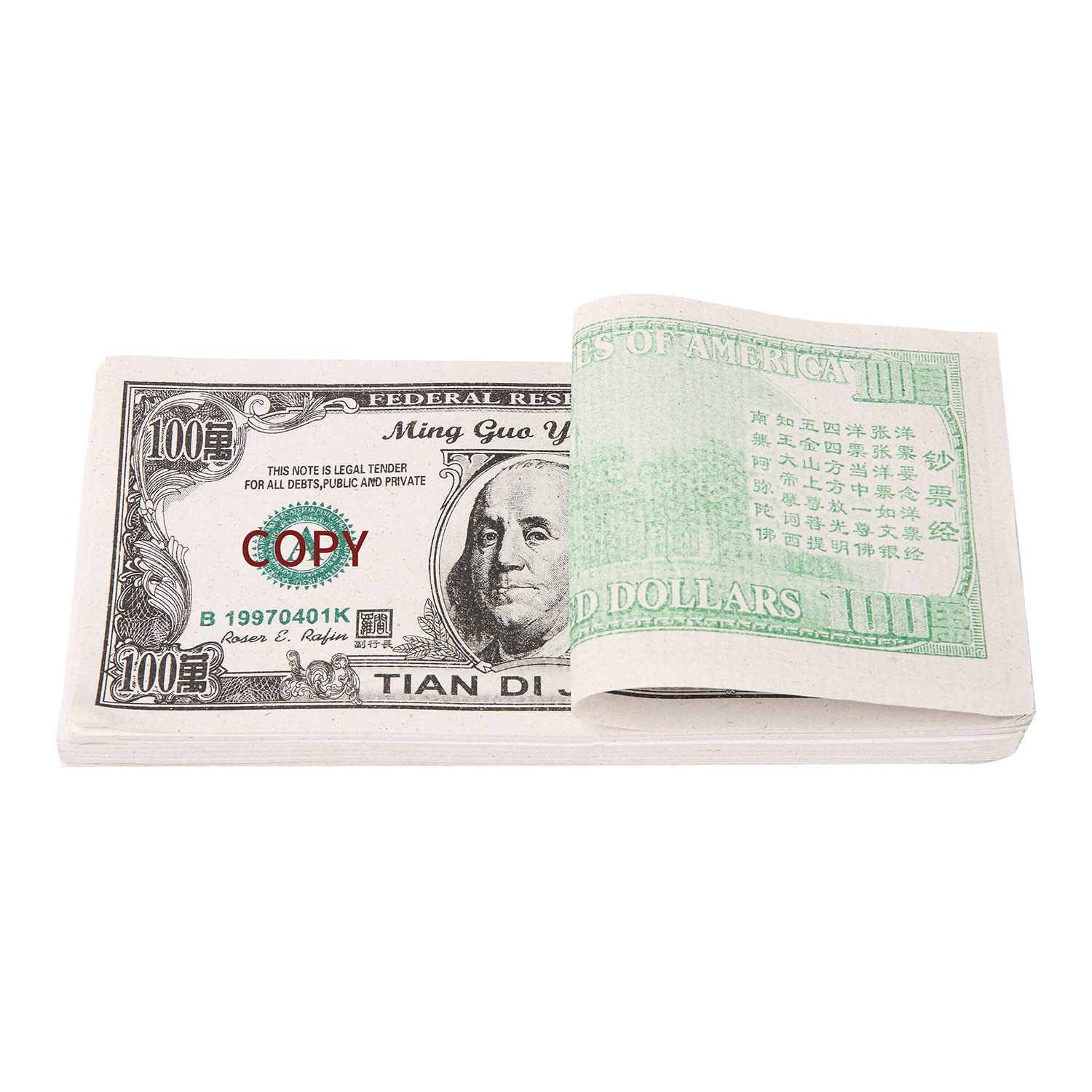 Amazon.co.jp: CKBYHYG 偽のお金 100枚 小道具のお金 100ドル札 リアル 