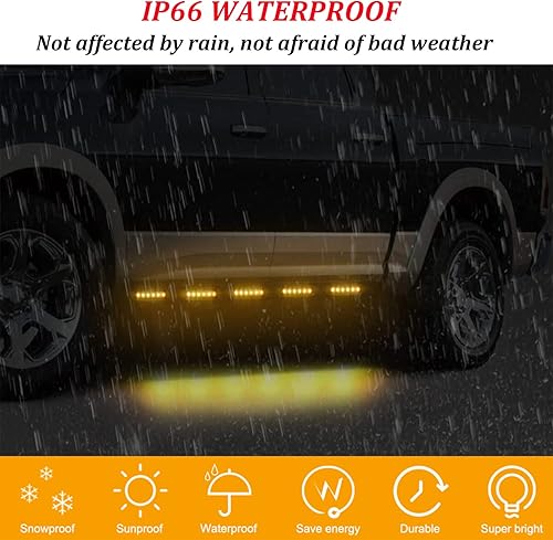 Miniatura 2 de FABOOD F Paquete de 10 luces LED de 12 V CC ámbar de 3.8 pulgadas, 6 luces LED de marcador lateral para remolque, camión, camioneta, cuatrimoto,