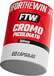 FTW Cromo Picolinato 250mcg com 60 Cápsulas, Suplemento Mineral para Metabolismo de Nutrientes e Controle Glicêmico, Não Contém Glúten