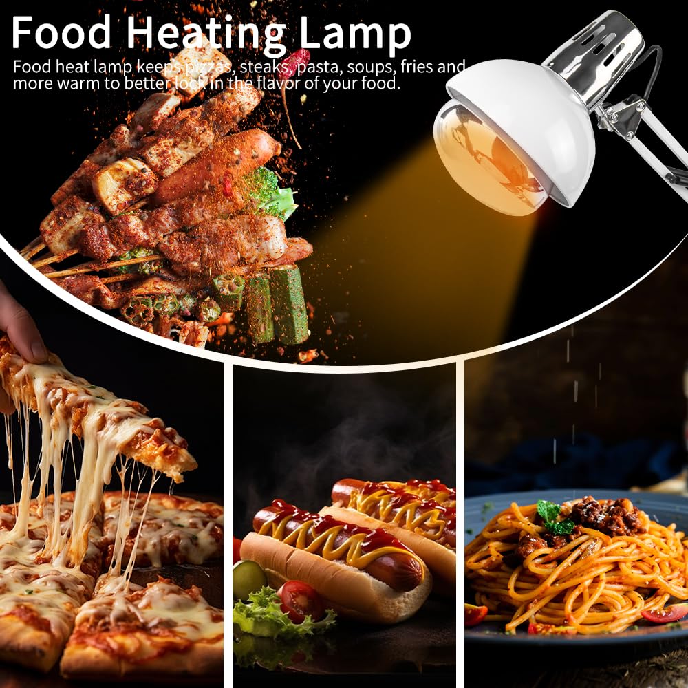 DUEBEL Speisenwärmer Elektrisch Lampe – Warmhaltelampen für Speisen, Perfekte Gastro Wärmelampe für Buffet & Catering | Ideal für Restaurants, Feste & Imbissstände