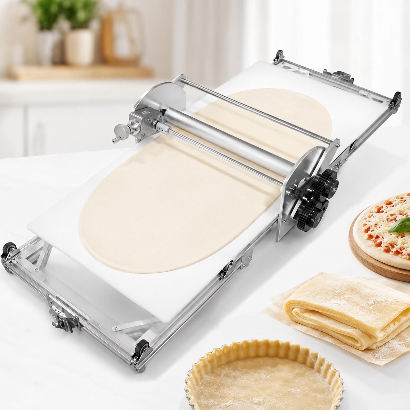 emobwdy Foldable Electric Dough Sheeter for Pastry and Pizza