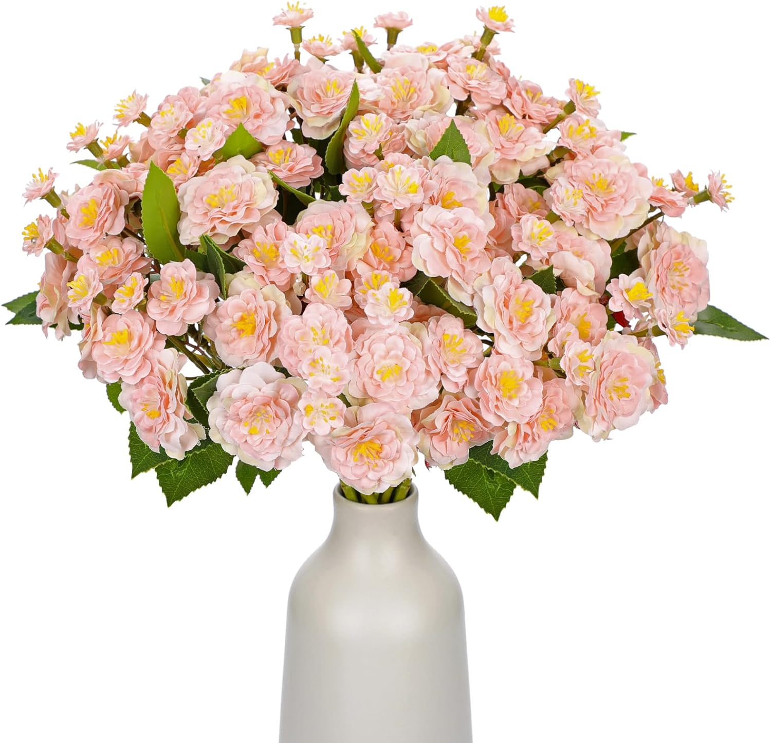 Artificial Flower Bouquets Set of 3 – 13.7" Silk Faux Primroses for Home Decor, Wedding Centerpieces, DIY Floral Arrangements – Realistic Fake Pink Flowers for Indoor Decoration