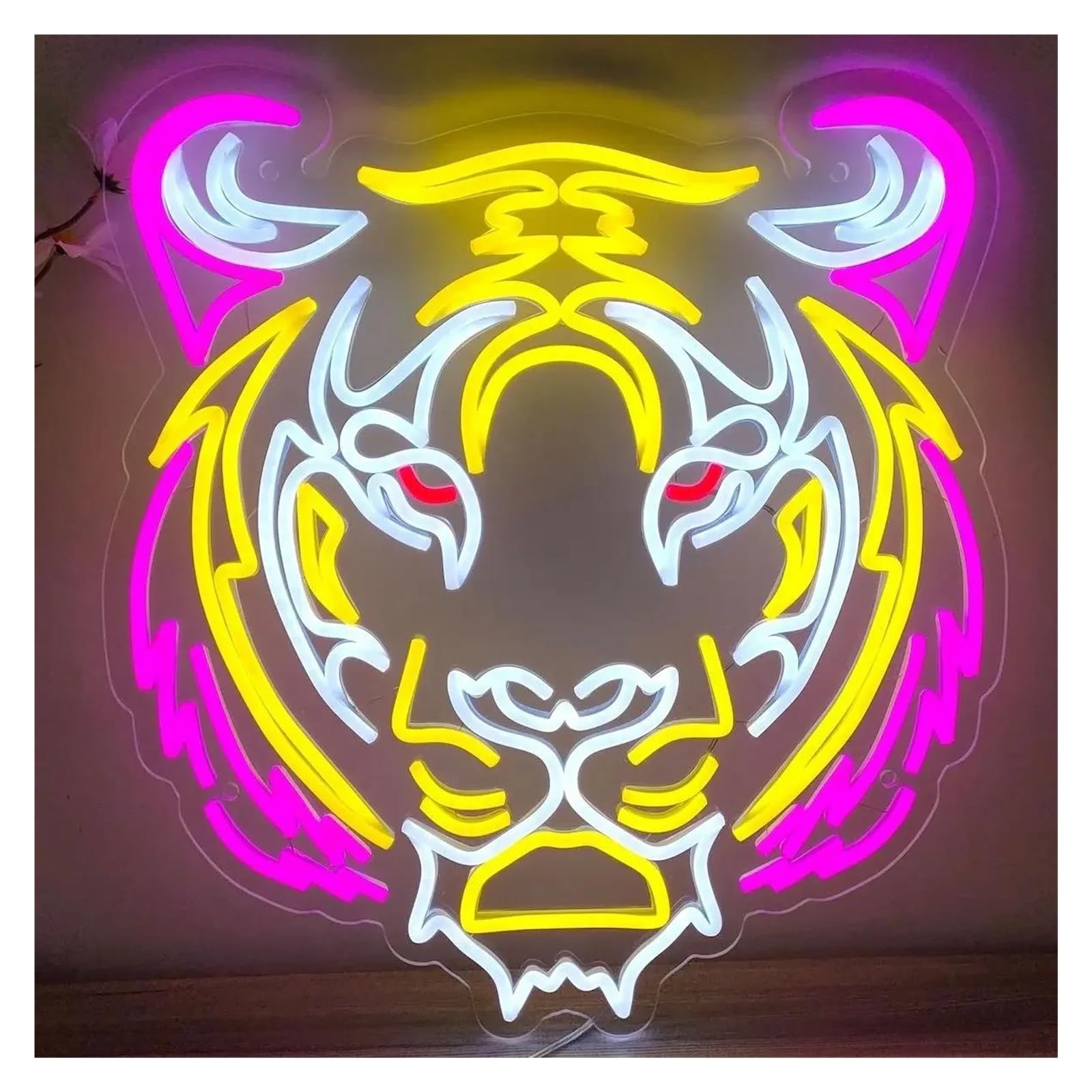LEMST Signs Lamp Tiger Neon Sign USB Powered Adjustable Brightness Tiger Neon Lights, Suitable for Wall Hanging Decor Signs(70cm)