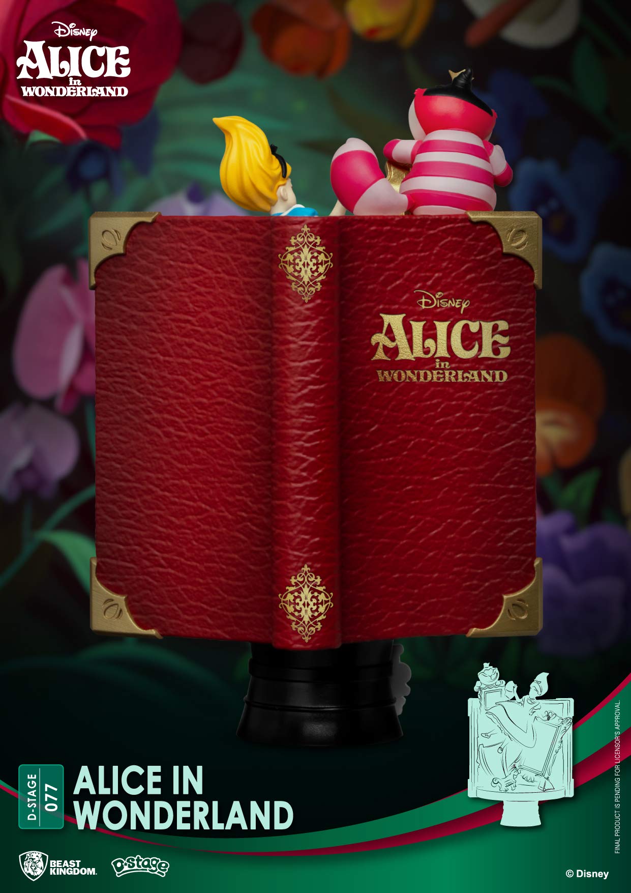BEAST KINGDOM Disney - Diorama-077 - Livre Histoire - Alice aux Pays des Merveilles