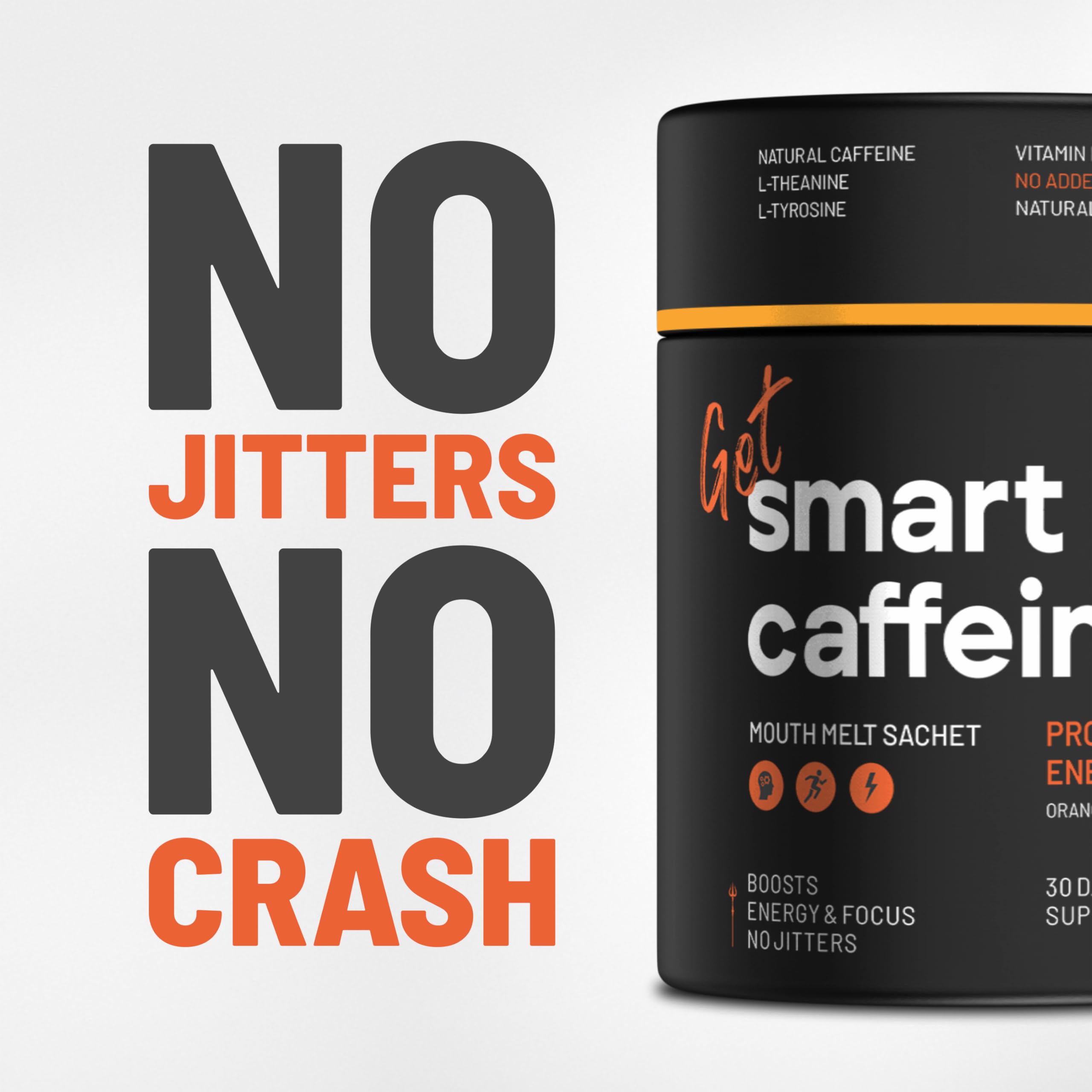 Get Smart Caffeine - Natural Energy & Focus Supplement, 80mg Natural Caffeine, L-Theanine, L-Tyrosine, B-Vitamins, Cranberry Flavor — Amazon image 4