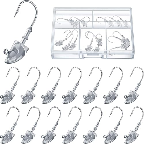 Miniatura 8 de 15 piezas Swimbait cabeza de plantilla de cabeza de cabeza de cebo con peso de plomo, cabezas de plantilla de pez giratorias para agua salada y agua