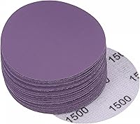 Vista 14 de uxcell 30 discos de lijado morados de 3 pulgadas, 1200 granos, gancho y bucle, papel de arena profesional de óxido de aluminio, pulido húmedo y seco