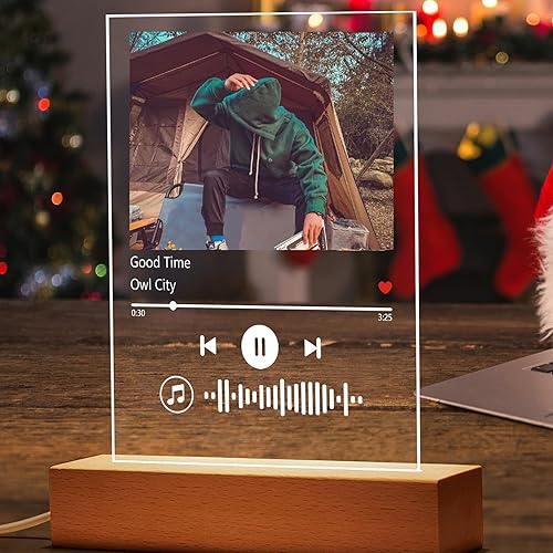 Miniatura 6 de Placa Spotify personalizada, placa de canción con imagen, código de Spotify escaneable de placa, luz nocturna personalizada de Spotify, regalos
