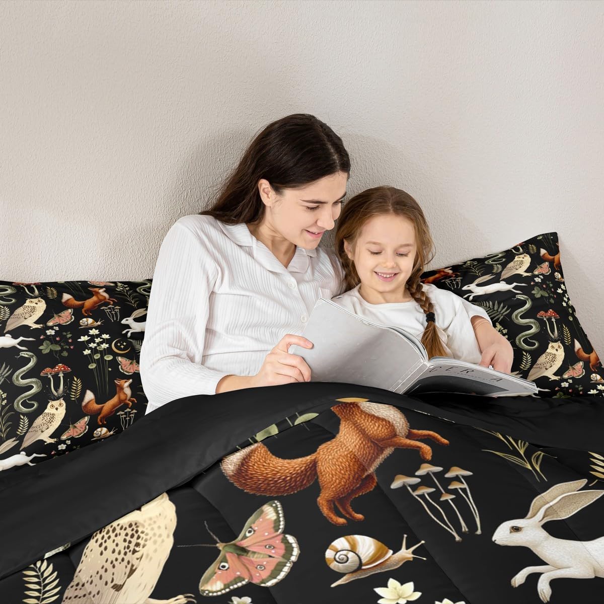 Feelyou Animal Comforter Set All Season Rabbits Squirrels Foxes Bedding Set with 1 Pillow Cases Zoo Animal Microfiber Kids Twin Bedclothes Bedroom Decor Duvet Quilt Breathable Soft Lightweight