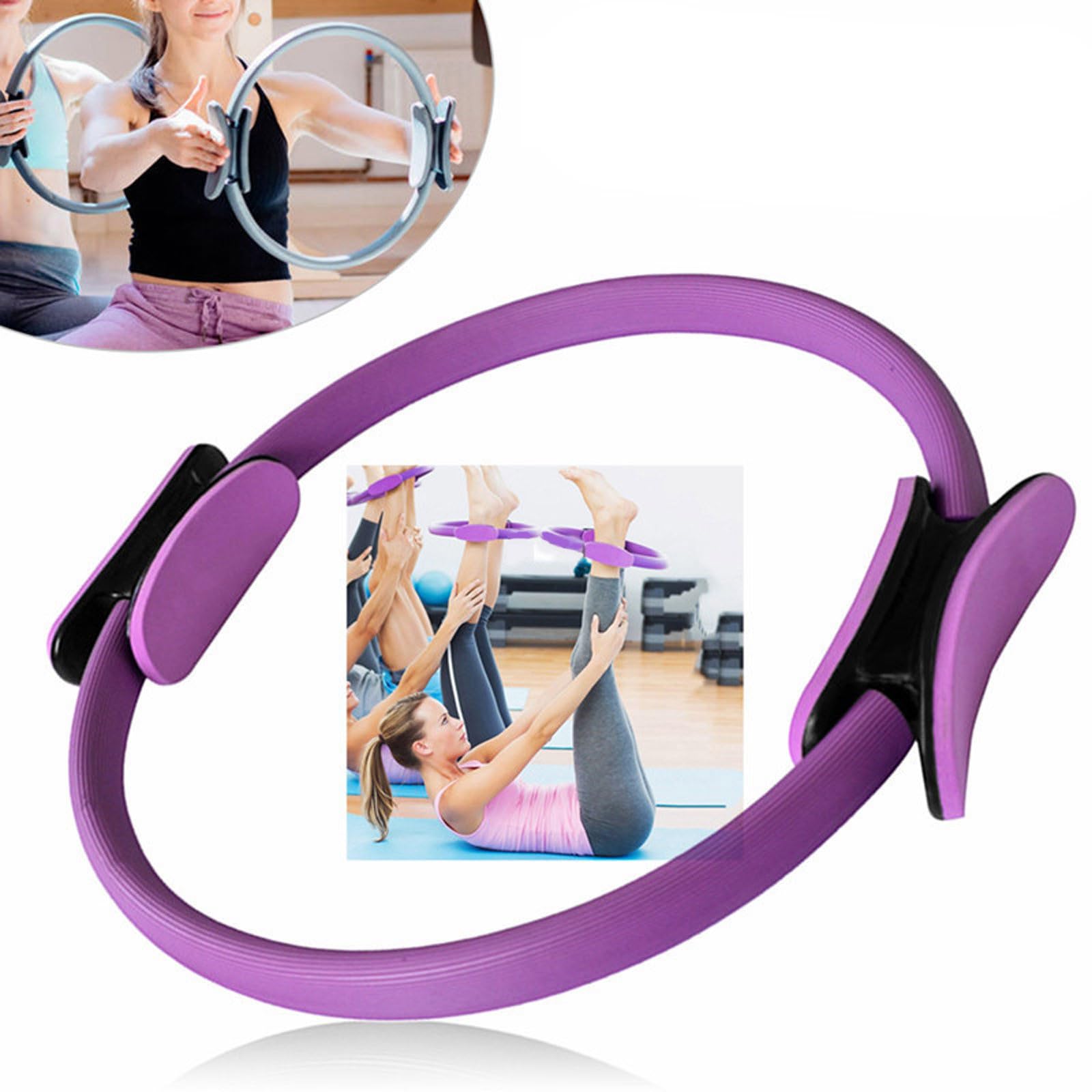 Ensemble Pilates Yoga 6 Pièces — Kit Maison, Accessoires Pilates, Bande de Résistance, Anneaux pour Jambes, Bras et Cuisses (Noir)