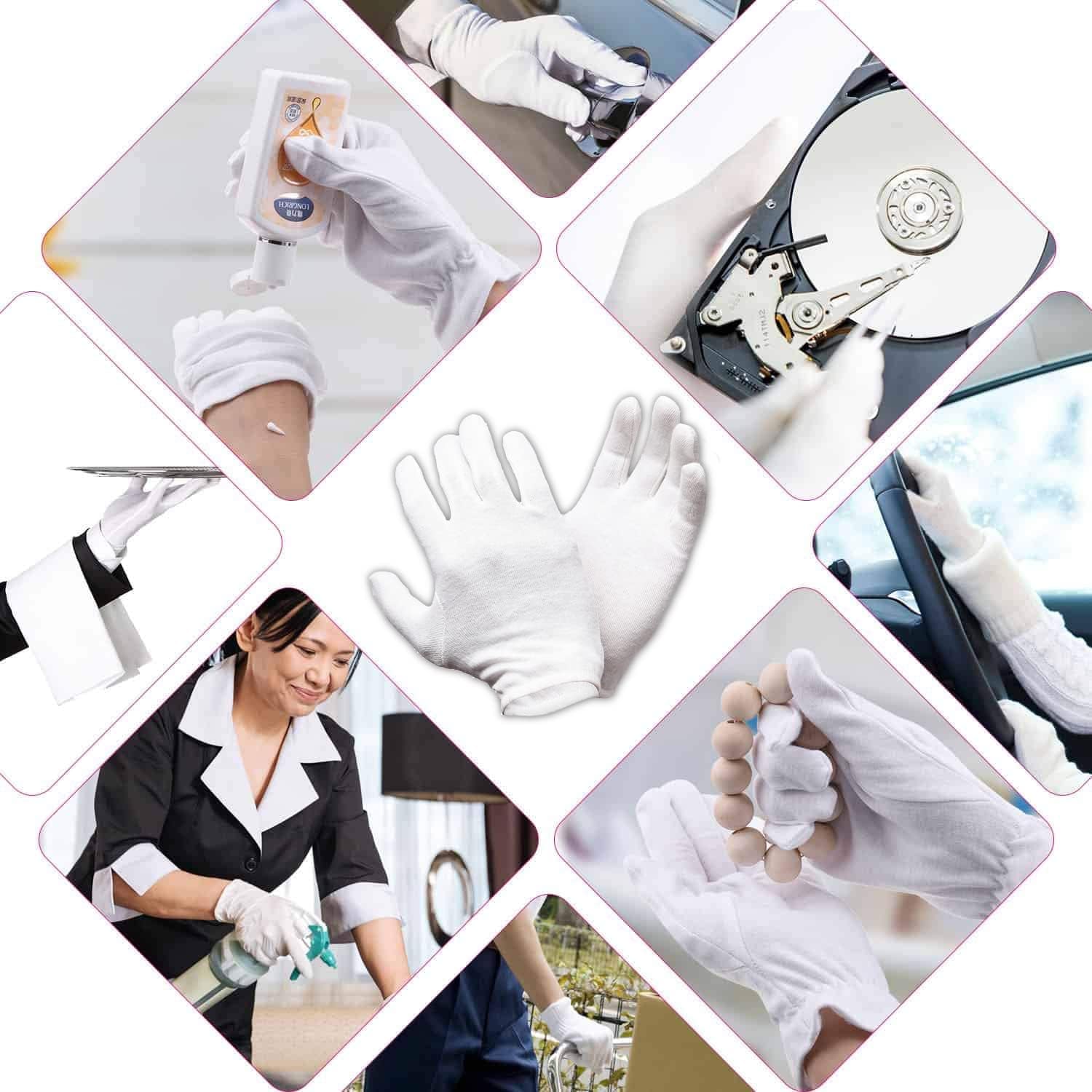 Kuber Industries Cotton Summer Gloves - Sun Burn, Dust & Pollution Protection - White 4