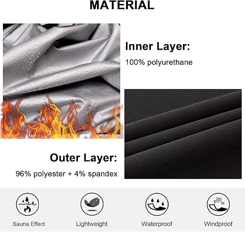 Miniatura 4 de NINGMI Traje de sauna para hombre, chaqueta de manga larga, camiseta de entrenamiento con cremallera para gimnasio, moldeador de cuerpo, entrenador