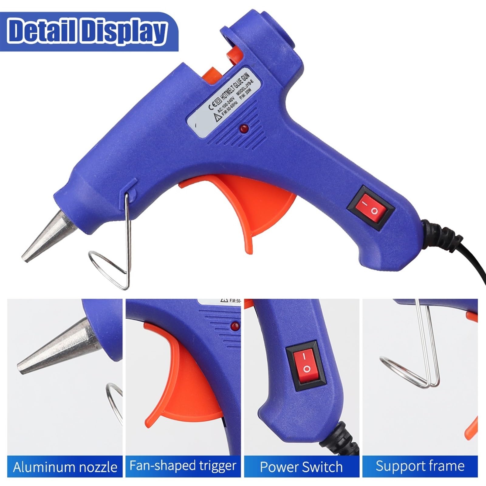 Pistolet do klejenia na gorąco, pistolet do topienia, pistolet do klejenia rzemieślniczego, pistolet do klejenia 20 W, mini pistolet do klejenia na gorąco, pistolety industr