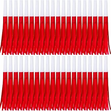 30 Pcs Gold Noise Makers, Metallic Fringed Party Horns for New Year Party Favor Supplies, Red