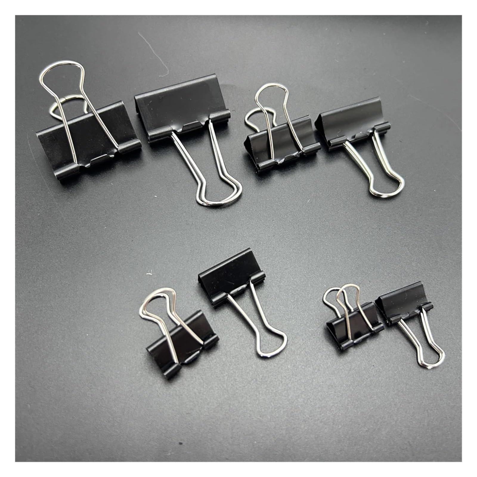 Fermagli Per Raccoglitori 36 graffette metalliche pieghevoli nere | Note Carta da lettere Morsetti for documenti Morsetti for test di biglietti Cancelleria for ufficio domestico(36 Pcs 32mm)