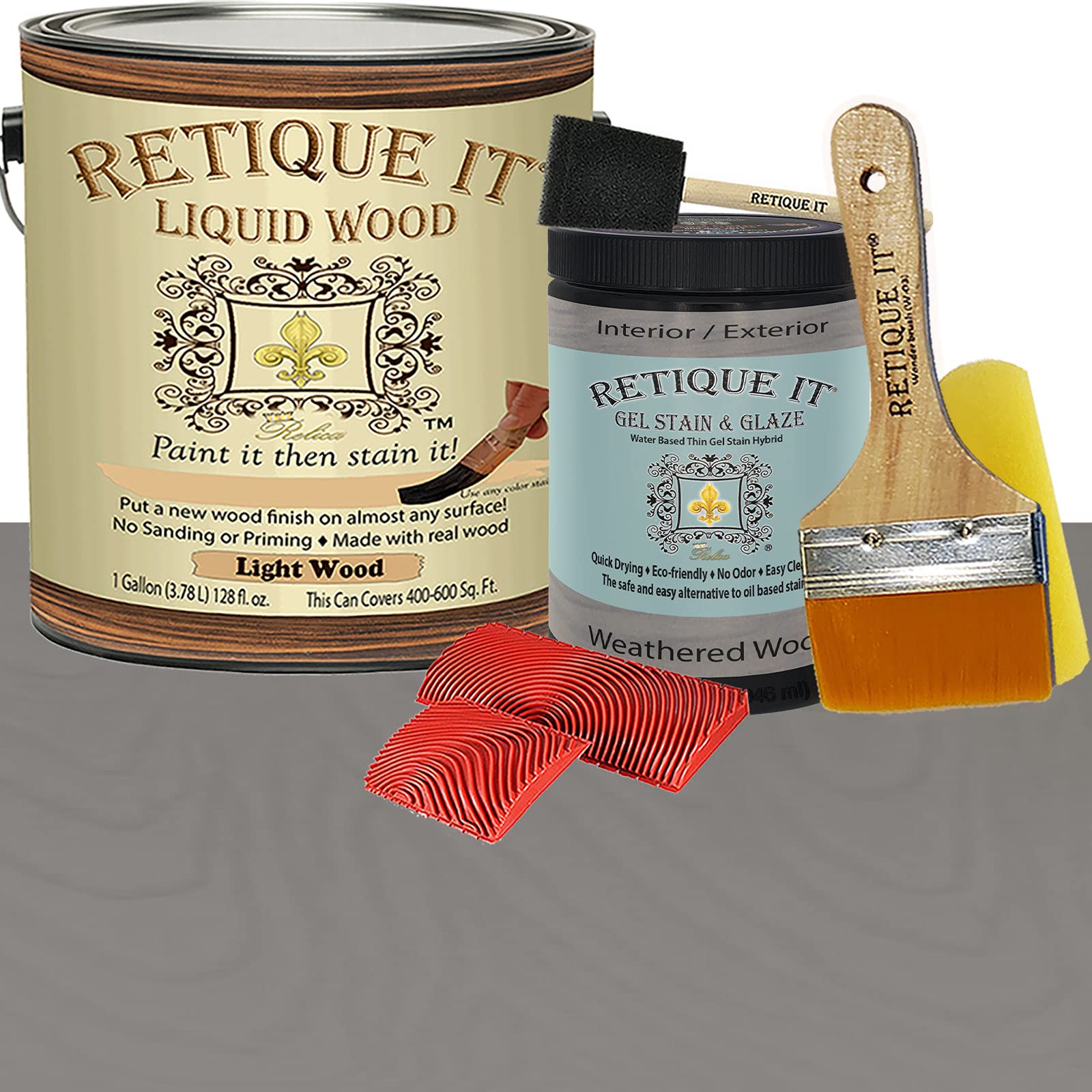 Buy Retique It Graining Kit Gel Stain with Liquid, Gallon, 87 Weathered