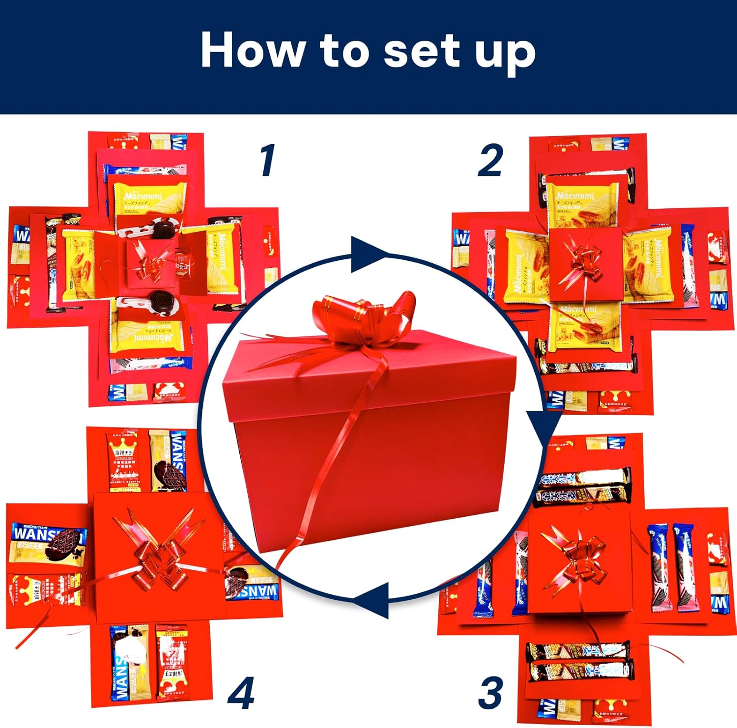 Hryan 5 Layer Gift Box, Multi Layered Explosion Photo DIY Box, Creative Surprise Picture Gift for Important Days and Holidays. (RED) - Image 3