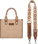 Wrangler Tote Bag for Women Western Retro Purse Top Handle Handbags with Aztec Strap