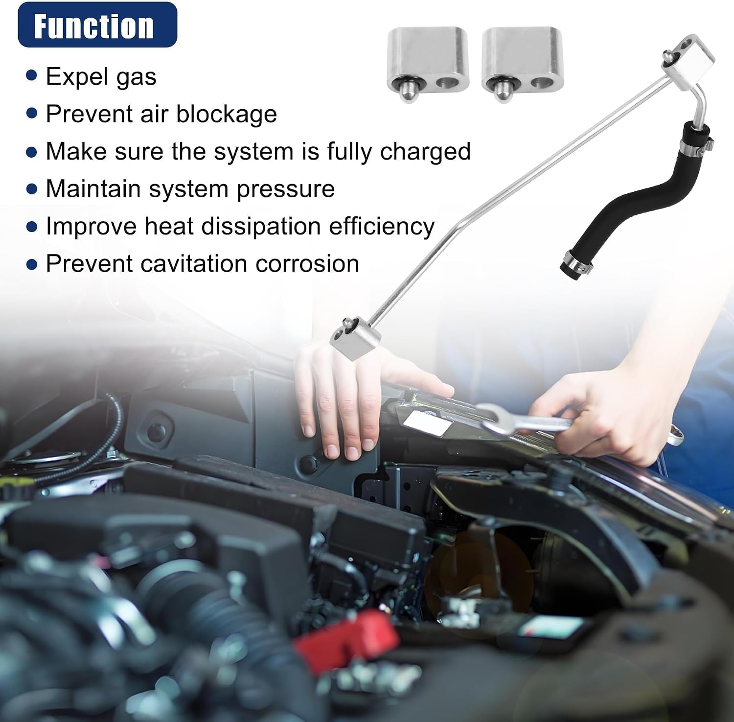 626-543 Engine Coolant Air Bleed Pipe Assbly Fit for Chevy Silverado Suburban Avalanche Tahoe Express SSR Trailblazer GMC Sierra Yukon Savana Envoy Buick Hummer H2 Replace12559091 12604711