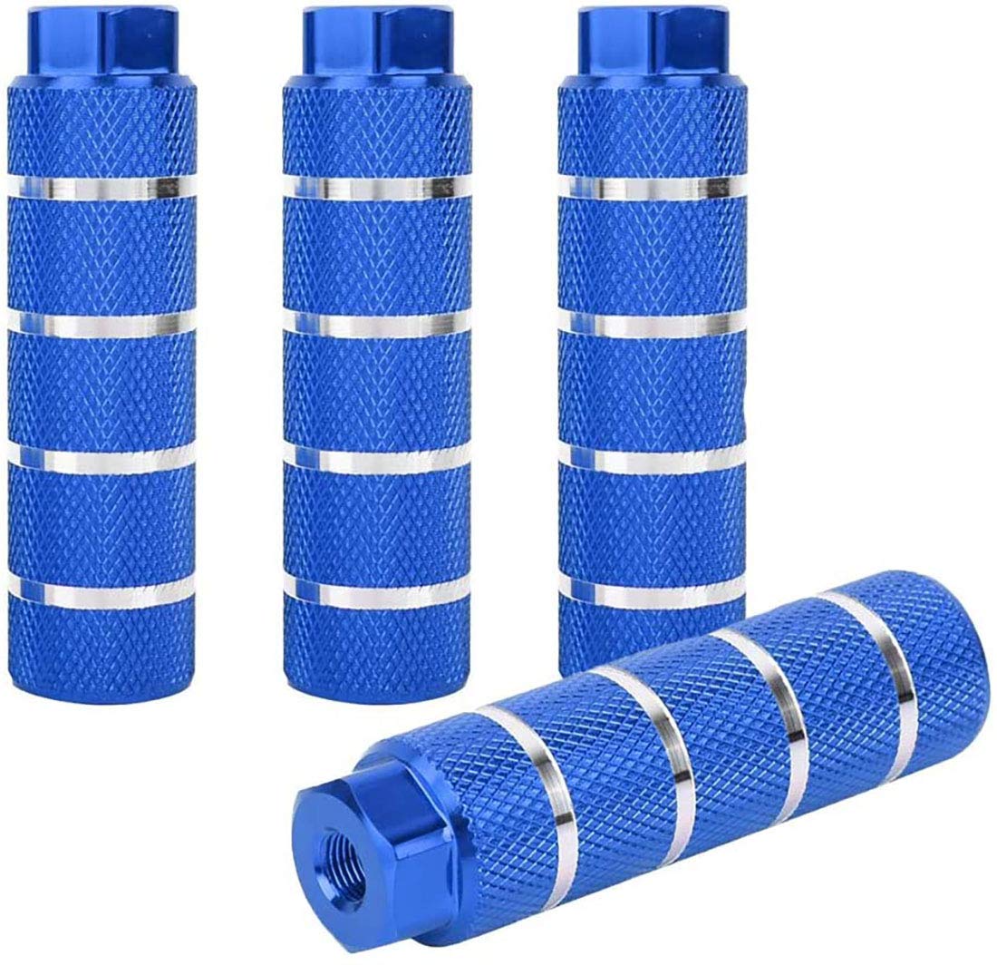 wanshaAluminum Alloy Bike Pegs, 4Pcs Anti-Skid Bicycle Pegs Fit 3/8 inch Axles-26 Teeth Mountain Bike BMX Pegs
