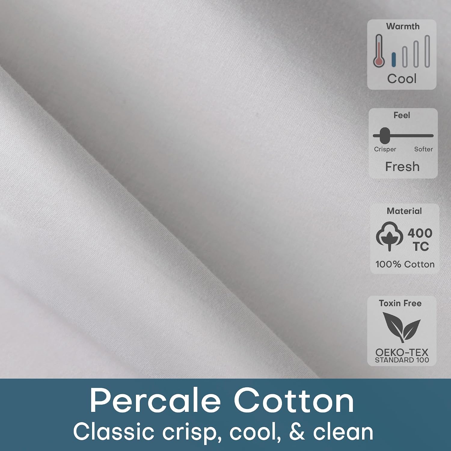 QuickZip Fitted Plus Spare Bundle: 1 Fitted & 1 Zip Sheet - Easy Change, Won't Pop Off - Soft Percale 400 TC 100% Cotton - 15' Deep Pockets Full Size Sheets Lavender
