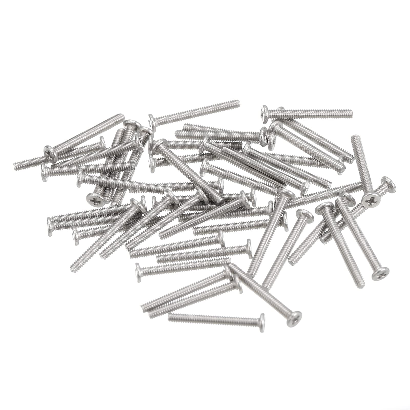 uxcell M1.2-0.25 x 10mm 100Pcs Flat Round Head Screws 304 Stainless Steel Phillips Drive Machine Screws Hardware Fastener for Furniture Connection-image-19