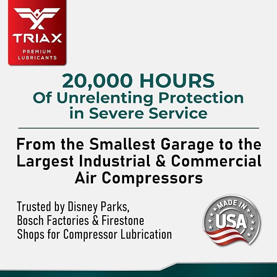 TRIAX Kompressor ISO 100 SAE 30, Full Synthetic, Multi-Vis Air Compressor Oil | for Rotary, Vane, Screw, and Reciprocal | Commercial Grade | High Temp | Non-Detergent (1 Gallon)
