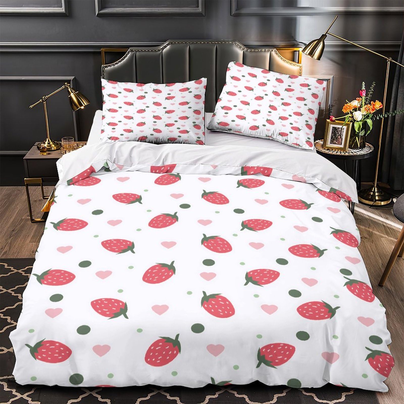 Parure de lit renne housse de couette 260x220 microfibre respirante