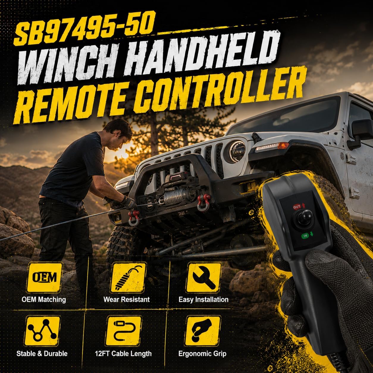 Remote Control for SmittyBilt XRC Gen 2 Winch - XRC8, XRC10, XRC12 & XRC15 Winches| Part Number 97495-50