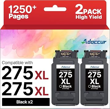 PG-275 Black Ink Cartridge for Canon 275 Black Ink High Yield Canon 275XL Use with 275XL Ink Cartridges for Canon Printers TR4720 TS3722 TS3522 TS3520 TS3720 TR4700 TS3500 TR47222 Black for PG275XL