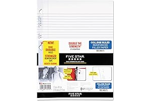 5 Star Reinforced Filler Paper, Wide Ruled
