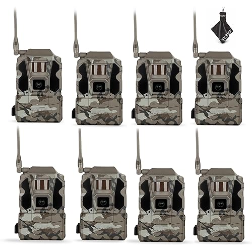 TACTACAM Reveal Ultra Cellular Trail Camera – 4K Photo, 1080P Video, Live Streaming, GPS, Low-Glow/No-Glow Flash, LTE + Cleaning Cloth | (8PK)